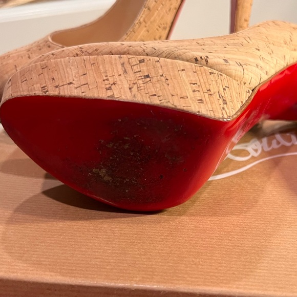 100 Authentic Christian Louboutin Cork Slingback sz 37 - Picture 6 of 7